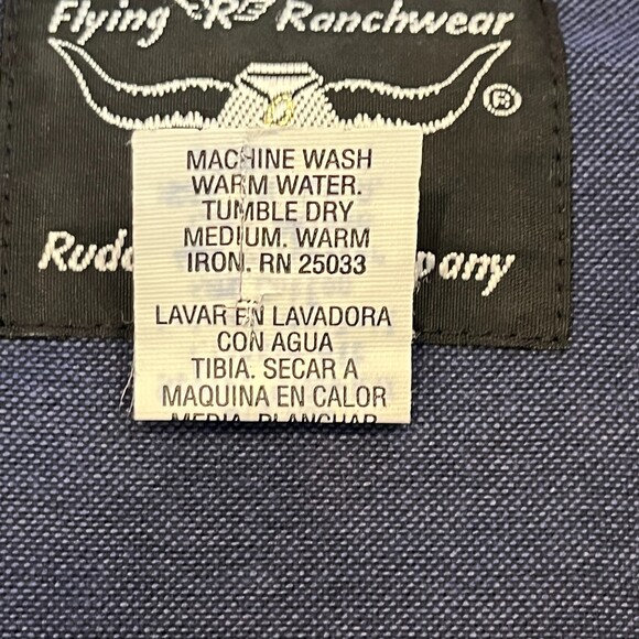 Flying R Ranchwear Blue Snapfront Western Shirt Big Man Extra Long Tail Cowboy - Picture 5 of 7